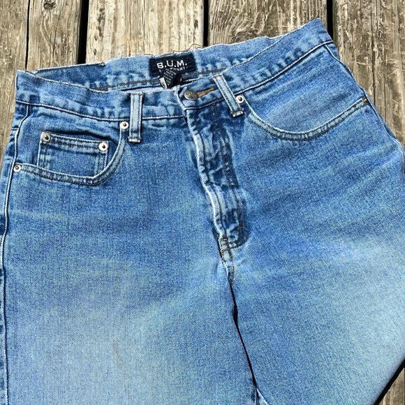 Vintage 90s B.U.M. Equipment Distressed Straight Leg Dad Boyfriend Jeans - Picture 4 of 13